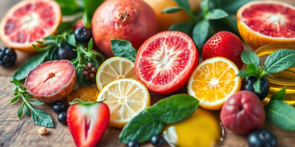 Ingredientes naturais utilizados em cosméticos veganos.